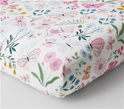 Wildflower Butterfly Crib Fitted Sheet | Pottery Barn Kids