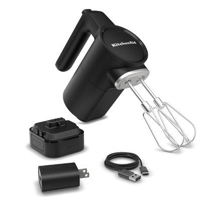 KitchenAid Go Cordless Hand Mixer Battery Included KHMR762: 7 Speeds, Black Matte, Dishwasher-Safe Parts, Metal & Plastic : Target