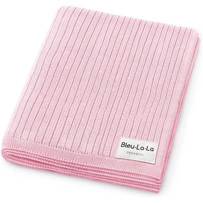 Bleu La La - 100% Luxury Organic Cotton Ribbed Baby Swaddle Blanket, Pink