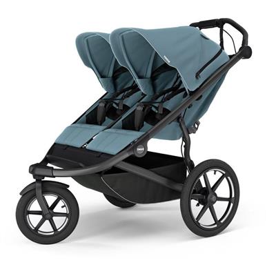 Thule Urban Glide 3 Double Jogging Stroller with Magnetic Buckle - Mid Blue (Albee Exclusive)