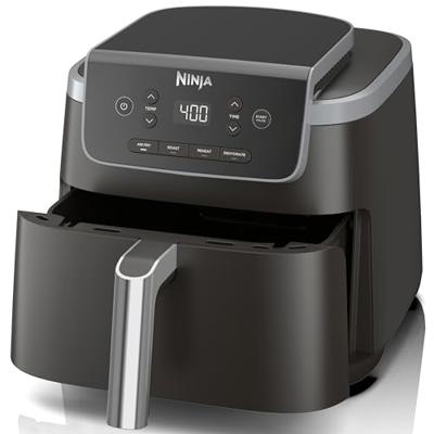 Ninja Air Fryer with Air Crisp | 5 QT Capacity fits up to 4lbs of Fries | 4-in-1 Pro Air Fry, Roast, Reheat, Dehydrate | 400°F Max Temp | 1750 Watts |