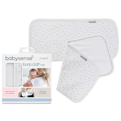 Baby sense burp cloth 2pk stone 103
