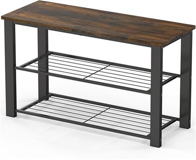 Amazon.com: Simple Houseware Wood Top Shoe Storage Bench for Entryway, Rustic Brown : Home & Kitchen