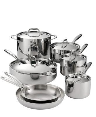 Tramontina Signature 12-Piece Tri-Ply Clad Stainless Steel Cookware Set with Lids - Macys
