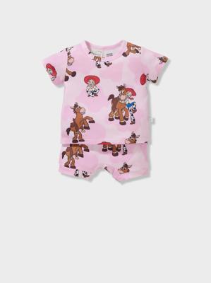 Baby Girl Toy Story Jessie Plush Short Pj Set Pink - Peter Alexander Online