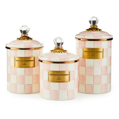 MacKenzie-Childs | Rosy Check Canisters, Set of 3