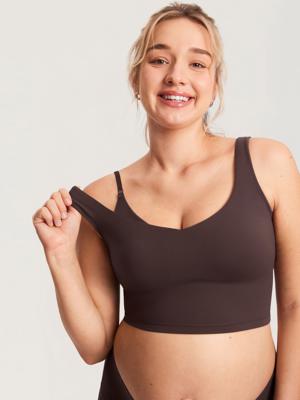 MOMANDA Womens Natrelax® Nursing Crop Tank Top - V Neck