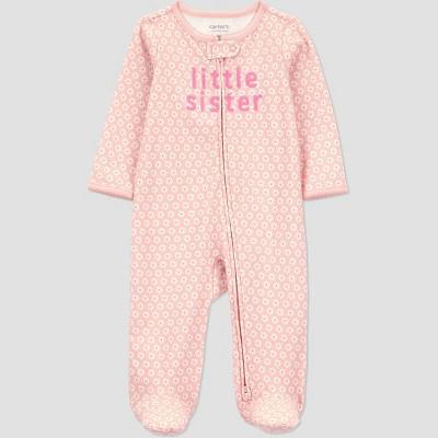 Carters Just One You®️ Baby Girls Floral Little Sister Sleep N Play - Light Pink Newborn : Target