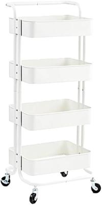 Metal Trolley on Wheels | Storage Shelves | Makeup Storage | Vegetable Storage | Cleaning Trolley | Shelves Unit | Utility Cart | Cleaning Caddy | Met