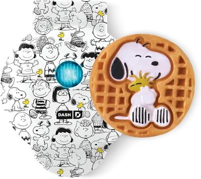 Amazon.com: Peanuts x Dash Snoopy Mini Waffle Maker, Ceramic Nonstick Surface, White | Small Waffle Iron for Kids & Fans, Chaffle Maker, Mini Waffles