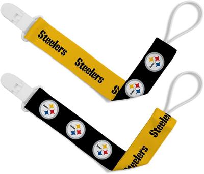 Amazon.com: Baby Fanatic Officially Licensed Unisex Pacifier Clip 2-Pack - NFL Pittsburgh Steelers - Officially Licensed Baby Apparel : Baby