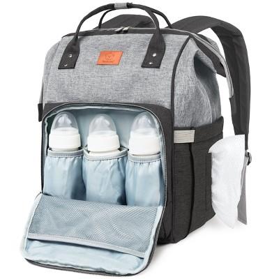 KeaBabies Original Diaper Bag in Graphite color