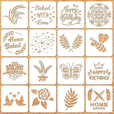 Amazon.com: Romooa 20 Pieces Bread Stencils Artisan Bread Stencil Baking Set Cook Stencil Baking Template Tool, Cake, Pie, or Cookie Stencils Template