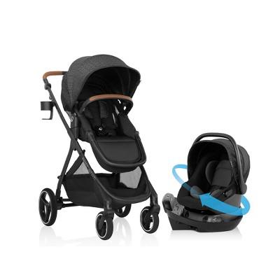 Evenflo Shyft Intuiti Travel System Featuring Revolve180 LiteMax NXT - Black Shale: Pram Mode, Folds for Easy Transport, 55 Lb Stroller Capacity : Tar