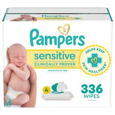 Pampers Sensitive Baby Wipes - 336ct: Hypoallergenic, Paraben-Free, Pop-Up Dispenser : Target