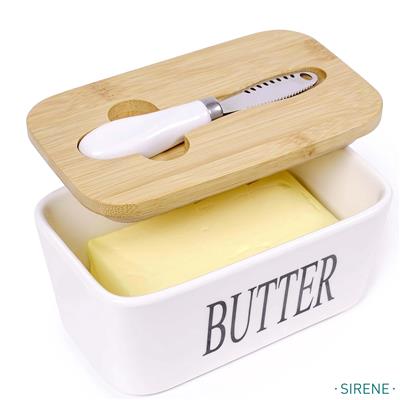 Sirene Butter Dish with Silicone Lid, Stainless Steel Multipurpose Butter Knife - White - Walmart.ca
