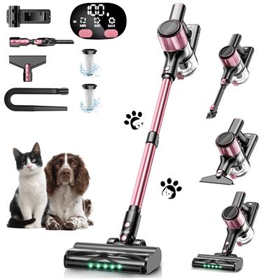 Cocbny Cordless Vacuum Cleaner, Lightweight 8 in 1 Stick Vacuum for Home Hardwood Floor Carpet Pet Hair, A27, Pink - Walmart.ca