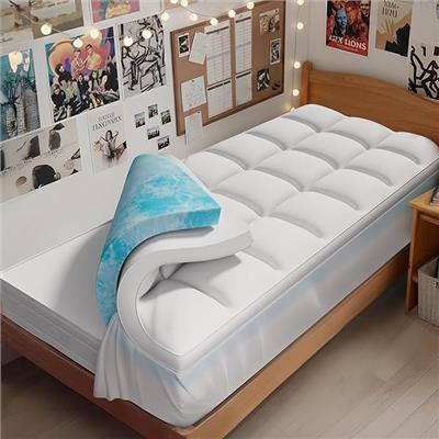 Amazon.com: Airtree Dual Layer 4 Inch Memory Foam Twin XL Mattress Topper for College Dorm, 2 Inch Cooling Gel Memory Foam and 2 Inch Down Alternative
