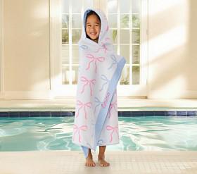 Bow Reversible Kid Beach Hooded Towel UPF 50+ | Pottery Barn Kids