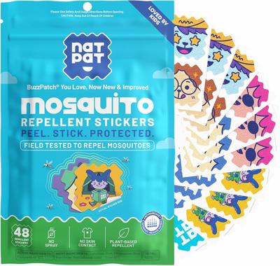Amazon.com: NATPAT Buzz Patch Mosquito Patch Stickers for Kids - Plant Based Ingredients, Non-Toxic - The Original All Natural Citronella Essential Oi