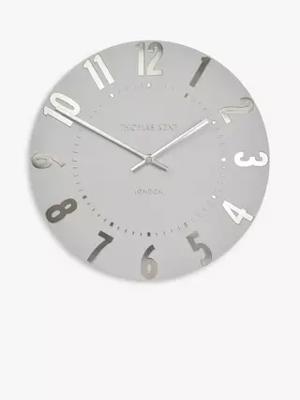 Thomas Kent Mulberry Wall Clock, Silver Cloud, 50cm
