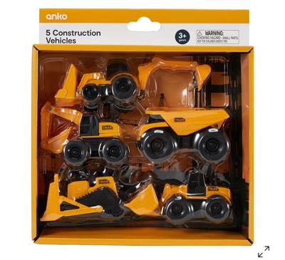 5 Pack Construction Vehicles Set
