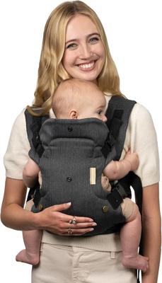 Amazon.com: Infantino Flip Luxe 4-in-1 Baby Carrier Ergonomic 7-35 lbs, Onyx | Updated lumbar support, Premium herringbone fabric, Elevated accents, F