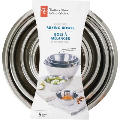 Presidents Choice Stainless Steel Mixing Bowl Set, 5 Piece - 5x1.0 ea | Real Canadian Superstore
