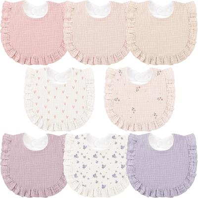 Amazon.com: Bearmoss 8 Pack Muslin Baby Bibs for Drooling and Teething, Soft Bibs for Girls, Boys, Newborn (Pink Purple) : Baby