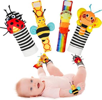 Amazon.com: Infinno Baby Wrist Rattle Socks and Foot Finder Set, Perfect Baby Toys for 0-12 Months Newborn Boys and Girls As Shower Gifts, Garden Bug