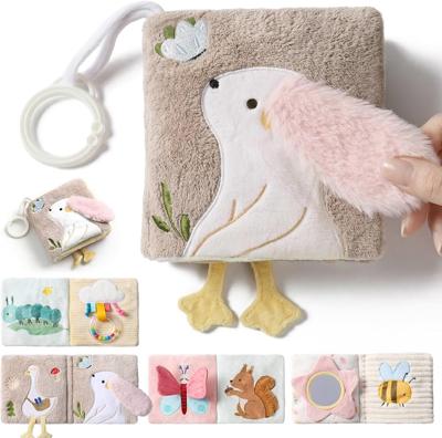 Amazon.com: lets make Soft Baby Book, Sensory Crinkle Cloth Books for Babies 0-6 6-12 Months, Animal Tummy Time Toys with Baby Mirror & Squeaker, Tou