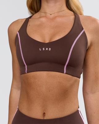 LSKD Stellar Sports Bra - Hot Chocolate-Pink Rose - Shop