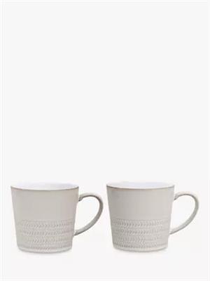 Denby Natural Canvas Textured Mugs, Set of 2, 400ml