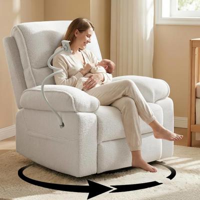 Amazon.com: YuuYee Nursery Rocking Chairs Glider Recliner with Flexible Phone Holder, Oversized 360° Swivel Rocker Recliner, Comfortable Nursing Chair