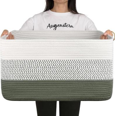Amazon.com: OIAHOMY Large Blanket Basket For Living Room, Rectangle Woven Baskets for Storage, Nursery Toy Storage With Handle-22”x17”x12”-Gradient Da