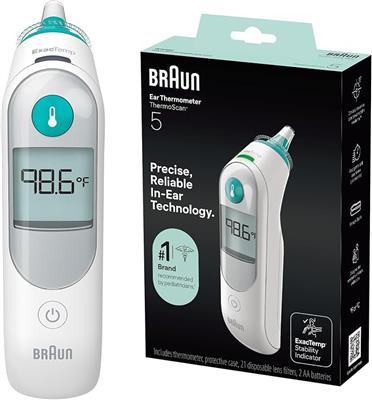 Amazon.com: Braun ThermoScan 5 Ear Thermometer, Digital Display, Baby and Infant Thermometer with ExacTemp Stability Indicator for Professional Accura