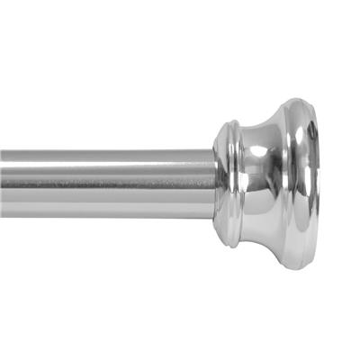 Kenney Twist & Fit No Tools Bell End Camlock Tension Shower Curtain Rod, 42-72 - Chrome