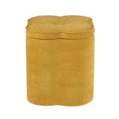 Crestview Collection Yellow Upholstered Flower Ottoman with Storage : Target