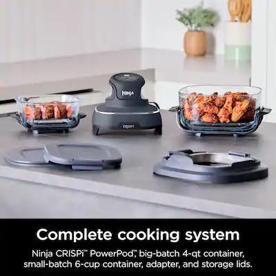 Ninja Crispi 4 in 1 Portable Glass Air Fryer Cooking System Gray FN101GY - Best Buy