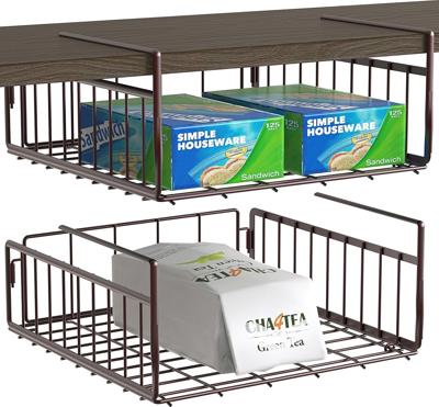 Amazon.com: Simple Houseware Under Shelf Basket, Bronze - 2 Pack : Home & Kitchen