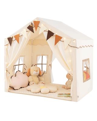 Costway Skin-Friendly Large Play Tent House w/Star Lights - Beige - Kmart