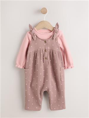 Buy Chocolate Brown Spot Jersey Dungaree and Bodysuit Baby Set 2 Piece (0mths-2yrs) from Next Australia