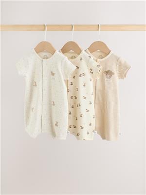 Buy Neutral Hamish Highland Cow Jersey Baby Rompers 3 Pack from Next Australia