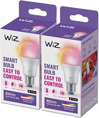 Wiz Wi-Fi A60 8-60W E27 RGBW - 2 Pack