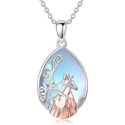 Cello Necklace 925 Sterling Silver Moonstone Cage Filigree Necklace Graduation Cello Jewelry Gifts for Women - Walmart.com