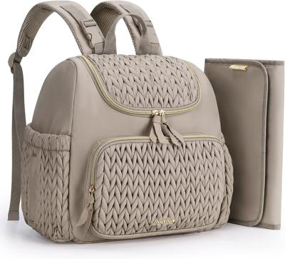MOMMORE Changing Bag Mini Backpack, Stylish Maternity Baby Bag with Insulated Pockets, Foldable Changing Mat, Stroller Straps, Daily/Travel-Friendly,