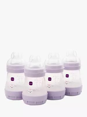 MAM Easy Start Anti-Colic Self-Sterilising Baby Bottles, 160ml, Pack of 4, Lilac