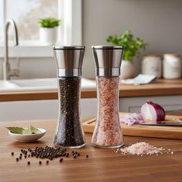JS GOURMET Stainless steel salt and pepper grinder, set of 2  | Linen Chest