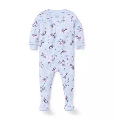 Baby Bundle Blue Peanuts Americana Baby Organic Cotton Peanuts Americana Footed Pajama by Janie and Jack