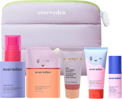 Amazon.com: Evereden Kids Travel Set: Clean & Vegan 5-Piece Holiday Gift Set | Skin Care Set for Toddlers with Detangling Spray, Face Wash, Cream, Sha